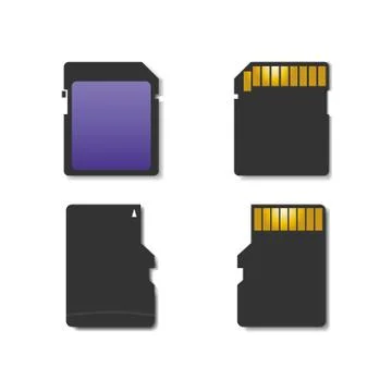 Set memory card, vector illustration. Stock Illustration