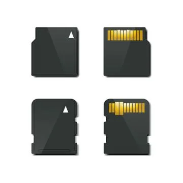 Set memory card, vector illustration. Illustrazione stock