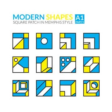 Set memphis patches Stock Illustration