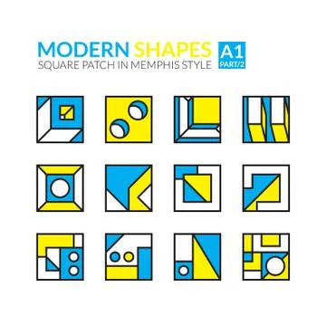 Set memphis patches Stock Illustration