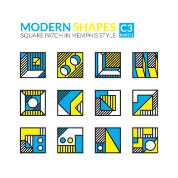 Set memphis patches Stock Illustration