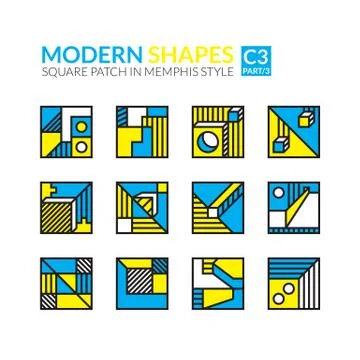 Set memphis patches Stock Illustration