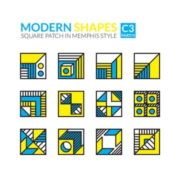 Set memphis patches Stock Illustration