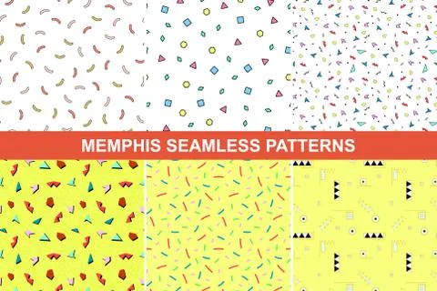 Set of memphis patterns. Иллюстрация