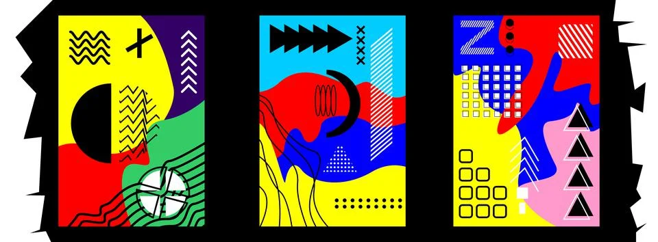 Set memphis vector background. Stock Illustration