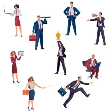 Set of men and women, businessman and businesswoman for businesswomen in a Stock Illustration