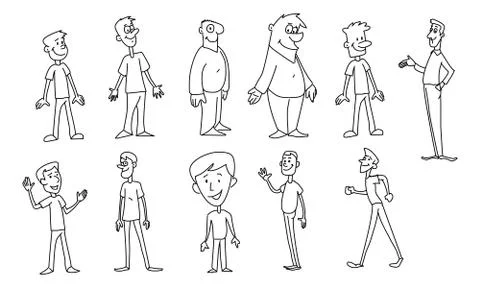 Set men pictures Stock Illustration