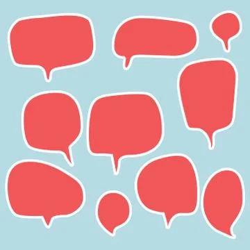 Set of messages on a blue background. Vector illustration. Stock Illustration