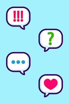 A set of messages. Love message. Various notifications. Vector illustration. イラスト素材
