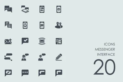 Set of messenger interface icons Stock Illustration