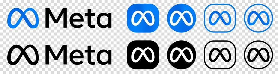 Set of Meta icons Stock Illustration