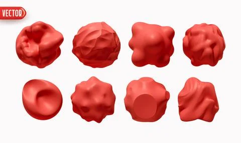 Set of Metaball shapes of objects realistic 3d design. Collection Meteorites  イラスト素材