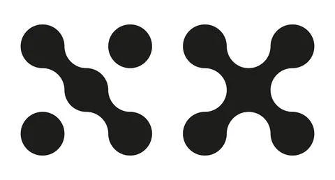Set of metaballs. Connected dots icon. Stock Illustration