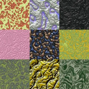 Set of metal bumps seamless generated textures 스톡 일러스트