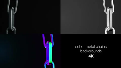 Set of metal chains  backgrounds. Pack of 3 dark backgrounds Stock Footage 313136411