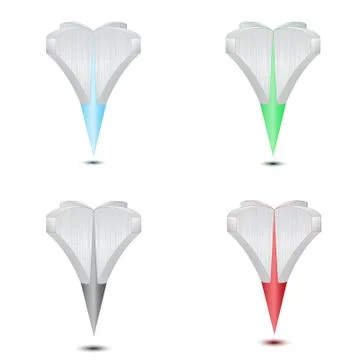 Set metal  map pointer icon, on a white background. Vector Stock Illustration