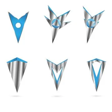 Set metal markers to map Stock Illustration