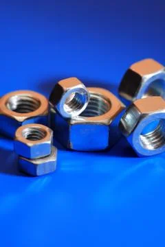 Set Of  Metal Nuts Stock Photos