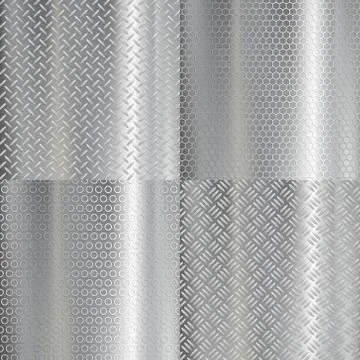 Set of metal plates with geometric pattern. Stock vector illustr Stock Illustration