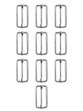Set of metal rectangular ring buckles Stock-Fotos