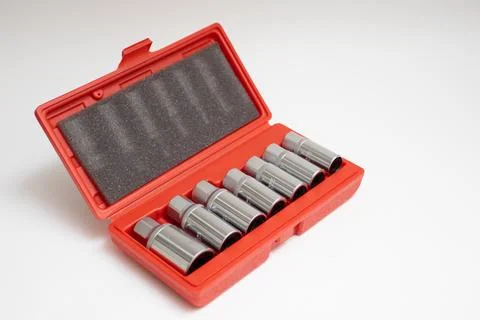 Set of metal Socket wrench. Tool kit Stock Photos
