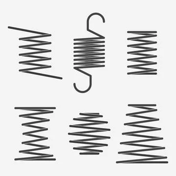 Set of metal springs Stock Illustration