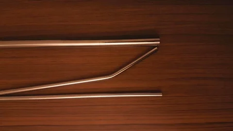 A set of metal straws Vídeos de archivo 116261728