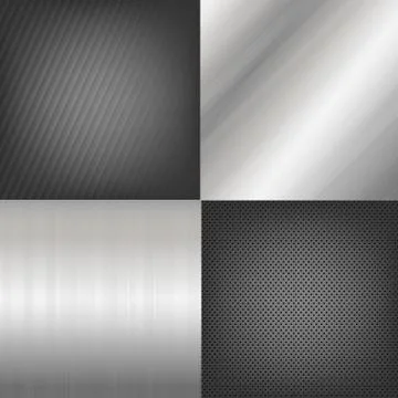 Set of metal texture background Stock Illustration