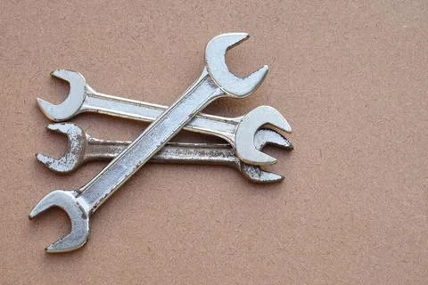 Set of metal wrenches Stock Photos