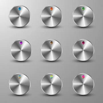 Set of metallic buttons Stock Illustration