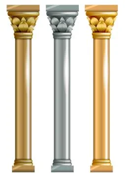 Set of metallic columns Stock Illustration