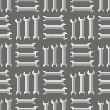 Set of Metallic Wrench Seamless Pattern. Set of Metallic Wrench Grey Seaml... Stock Photos