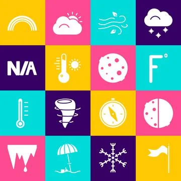 Set Meteorology windsock wind vane, Eclipse of the sun, Fahrenheit, Wind Stock Illustration