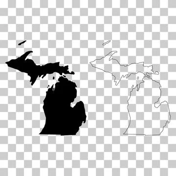 Set of Michigan map, united states of america. Flat concept icon vector illus Stock Illustration