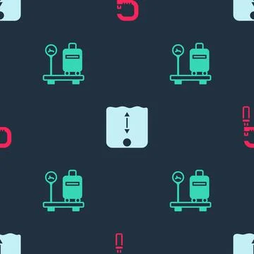 Set Micrometer, Depth measurement and Scale with suitcase on seamless pattern Illustrazione stock