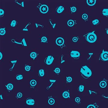 Set Microphone, Power button, Game rating with medal and Computer mouse on Stock Illustration