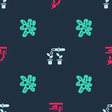 Set Microscope, Pipette and plant and Cell on seamless pattern. Vector イラスト素材