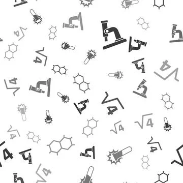 Set Microscope, Test tube and flask, Square root of 4 glyph and Chemical formula Illustrazione stock
