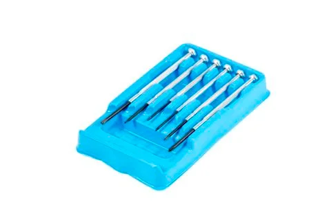 Set of microscrewdrivers on white Stock Photos