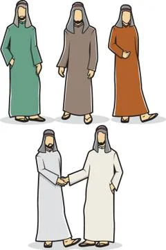 Set of Middle Eastern Man Icons Stock Illustration