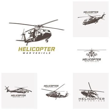 Set of Military War Helicopter Vector Logo Illustration. This design convey.. Stock-Illustration
