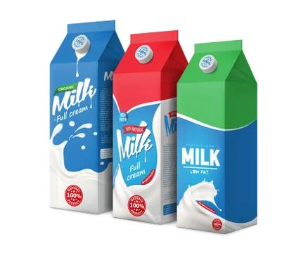 Set of Milk packaging design Stock Illustration