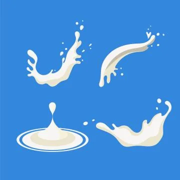 Set Of Milk Splash For Product Logo Design Stock-Illustration