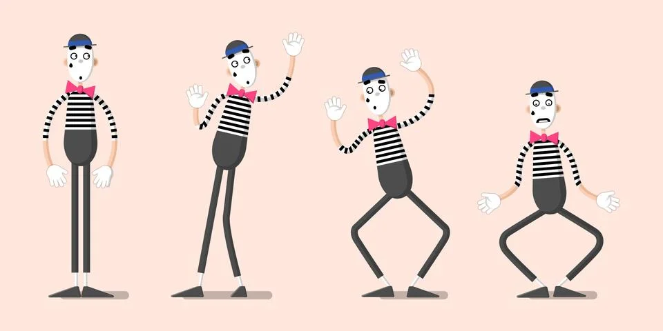 A set of mimes 01 Stock-Illustration