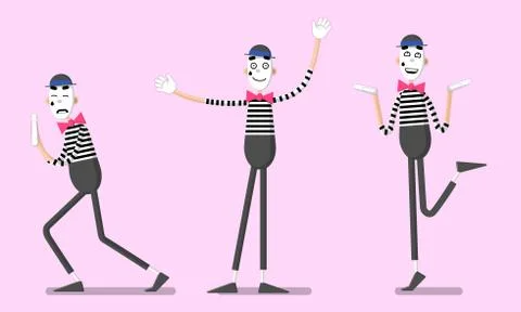A set of mimes 06 Stock-Illustration