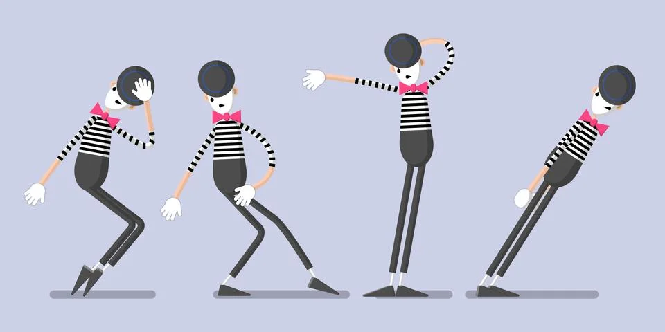 A set of mimes 07 Stock Illustration