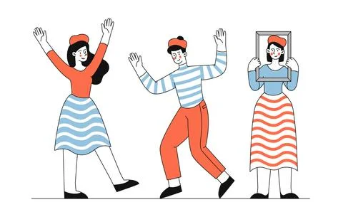 Set of mimes vector simple Stock Illustration