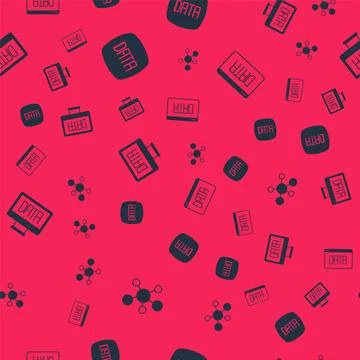 Set Mind map infographic, Data analysis, and on seamless pattern. Vector Stock Illustration