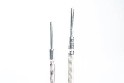 A set of mini screwdrivers isolated Stock Photos