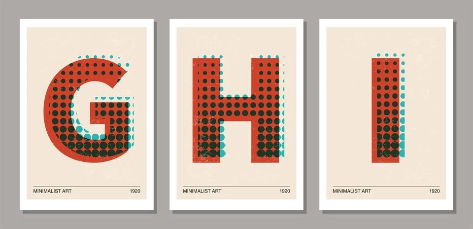 Set of minimal 20s geometric design posters 스톡 일러스트